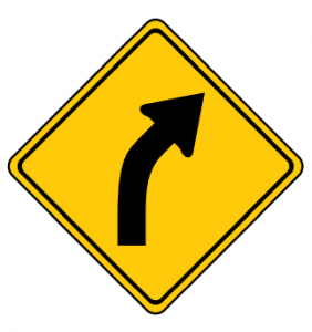 Trubicars Curve to the right ahead