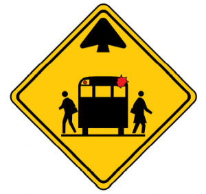 Trubicars School Bus Stop Ahead