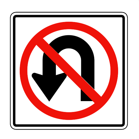 no u turn sign