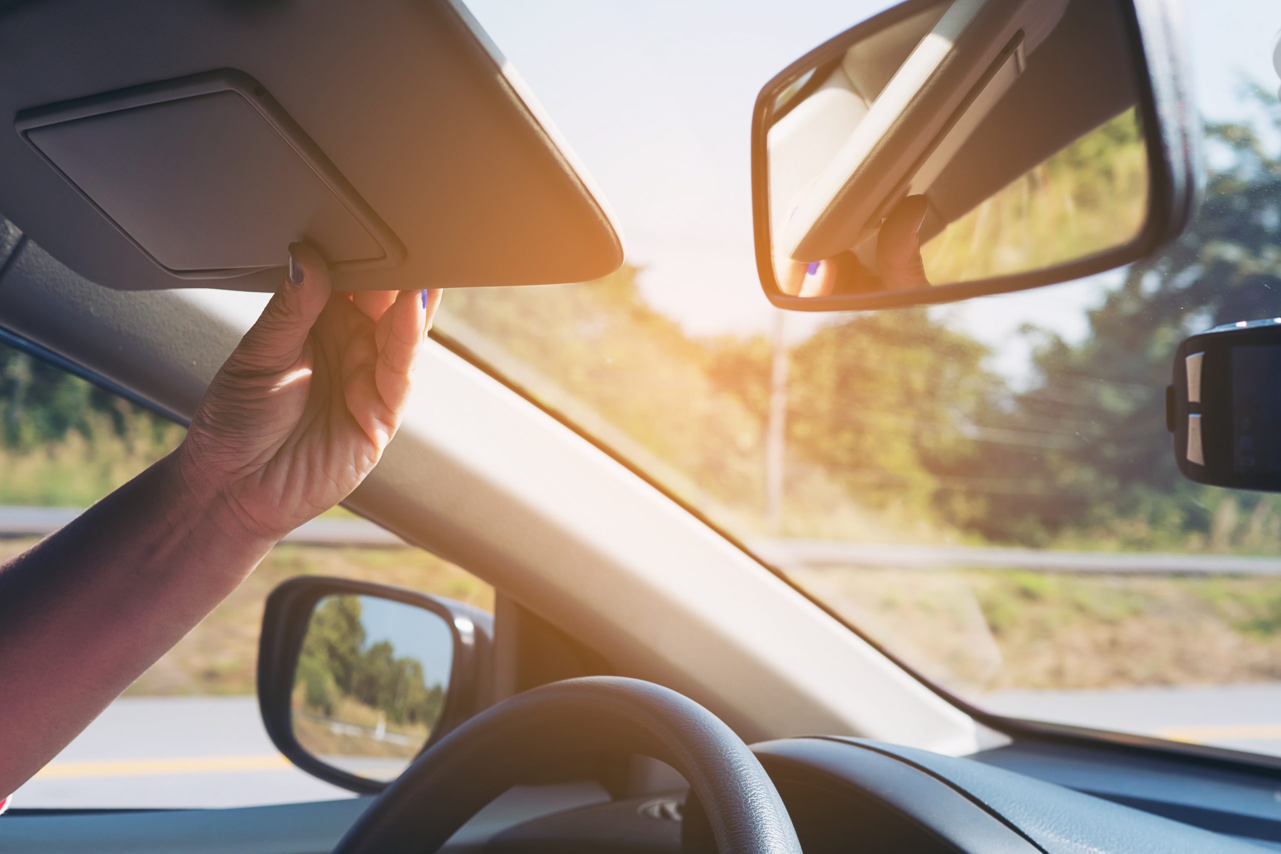 sun visor in use